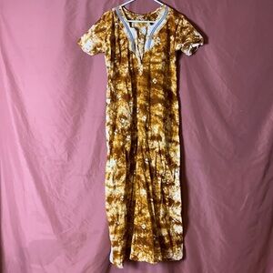 GOLDEN YELLOW TIE DYE INDIAN MAXI DRESS